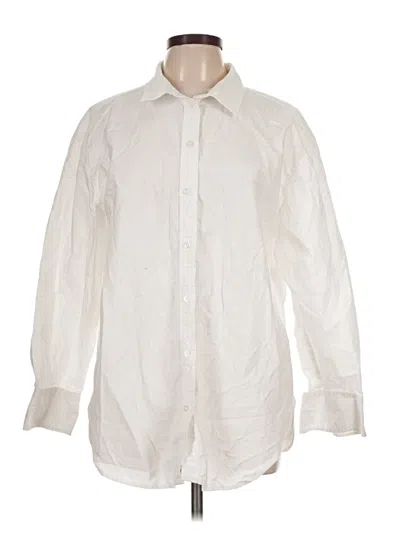 Pre-owned H&m Long Sleeve Button Down Shirt In Ivory