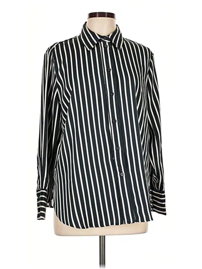 Pre-owned H&m Long Sleeve Button Down Shirt In Ivory