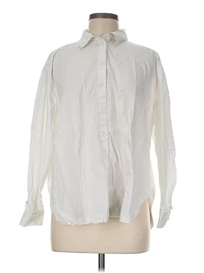 Pre-owned H&m Long Sleeve Button Down Shirt In Ivory