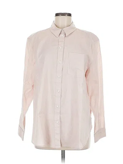 Pre-owned H&m Long Sleeve Button Down Shirt In Pink