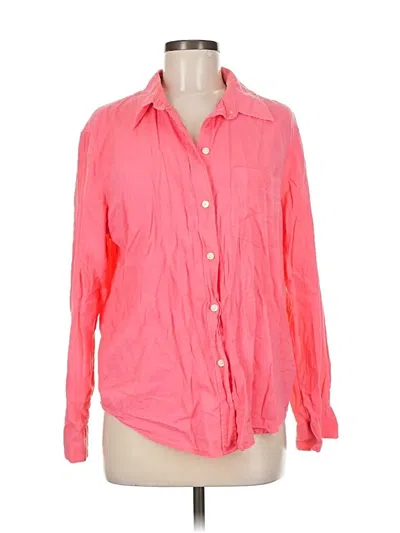 Pre-owned H&m Long Sleeve Button Down Shirt In Pink