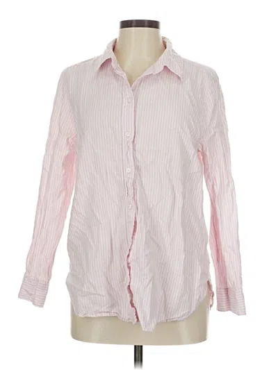Pre-owned H&m Long Sleeve Button Down Shirt In Pink