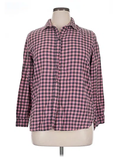 Pre-owned H&m Long Sleeve Button Down Shirt In Pink