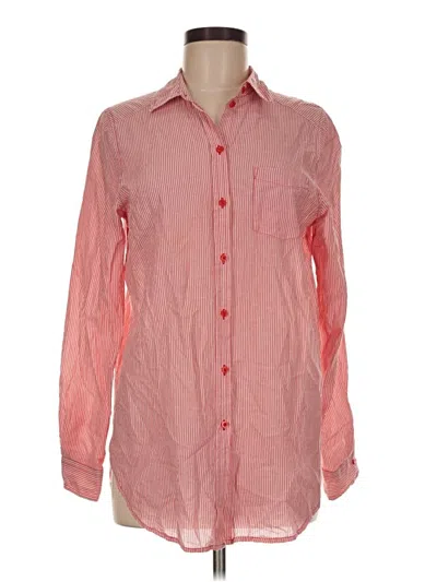 Pre-owned H&m Long Sleeve Button Down Shirt In Pink