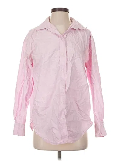 Pre-owned H&m Long Sleeve Button Down Shirt In Pink