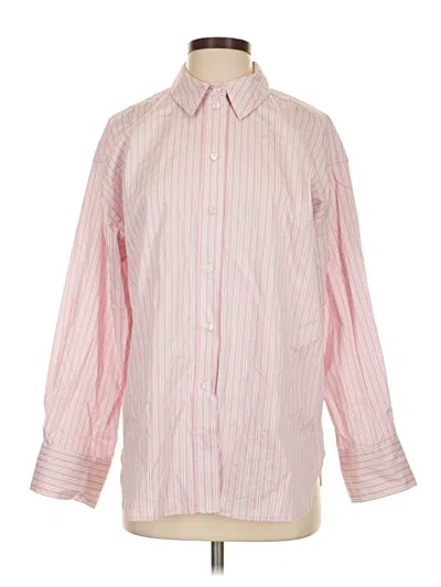 H&m Long Sleeve Button Down Shirt In Pink