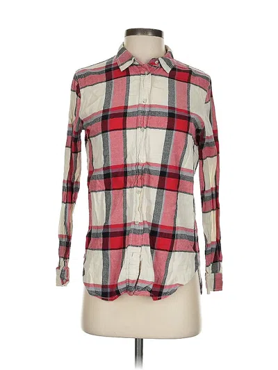 Pre-owned H&m Long Sleeve Button Down Shirt In Red