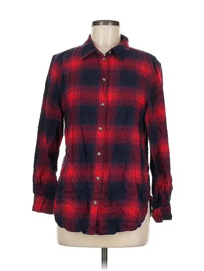 Pre-owned H&m Long Sleeve Button Down Shirt In Red