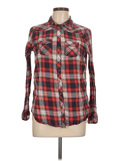 Pre-owned H&m Long Sleeve Button Down Shirt In Red