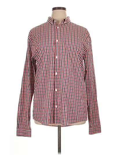 Pre-owned H&m Long Sleeve Button Down Shirt In Red