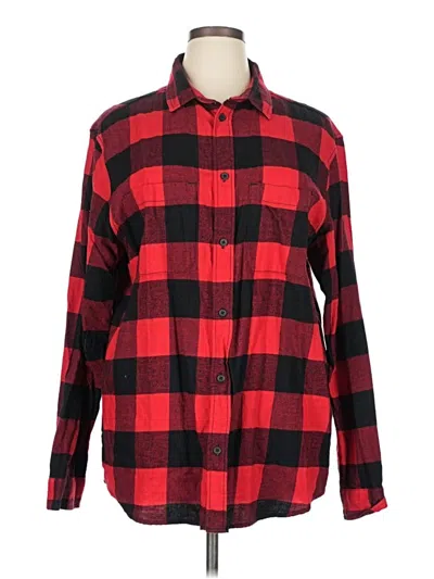 Pre-owned H&m Long Sleeve Button Down Shirt In Red