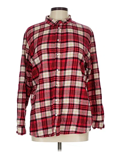 Pre-owned H&m Long Sleeve Button Down Shirt In Red