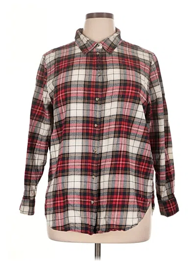Pre-owned H&m Long Sleeve Button Down Shirt In Red