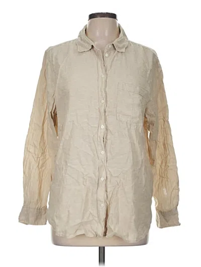 Pre-owned H&m Long Sleeve Button Down Shirt In Tan