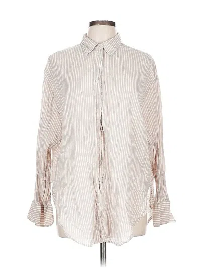 Pre-owned H&m Long Sleeve Button Down Shirt In White