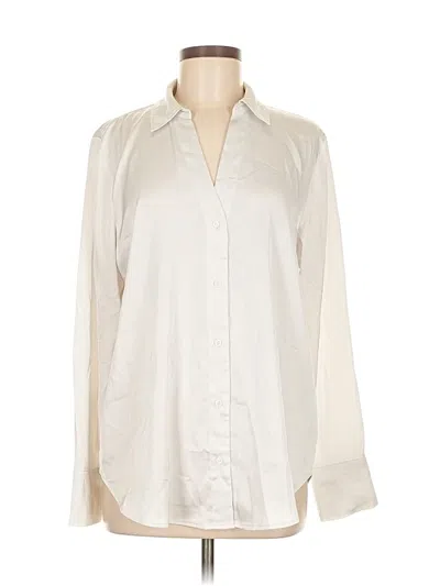 Pre-owned H&m Long Sleeve Button Down Shirt In White