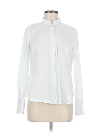 Pre-owned H&m Long Sleeve Button Down Shirt In White