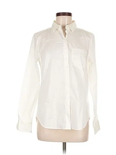 Pre-owned H&m Long Sleeve Button Down Shirt In White