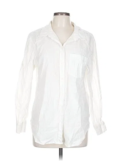 Pre-owned H&m Long Sleeve Button Down Shirt In White