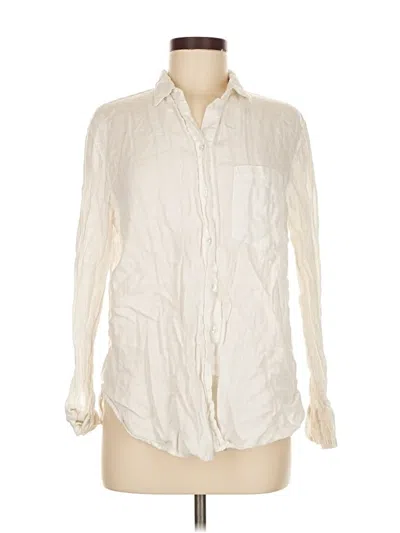 Pre-owned H&m Long Sleeve Button Down Shirt In White