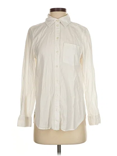 Pre-owned H&m Long Sleeve Button Down Shirt In White