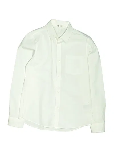 Pre-owned H&m Kids' Long Sleeve Button Down Shirt In White