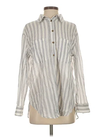Pre-owned H&m Long Sleeve Button Down Shirt In White