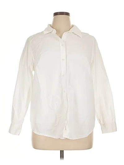 Pre-owned H&m Long Sleeve Button Down Shirt In White