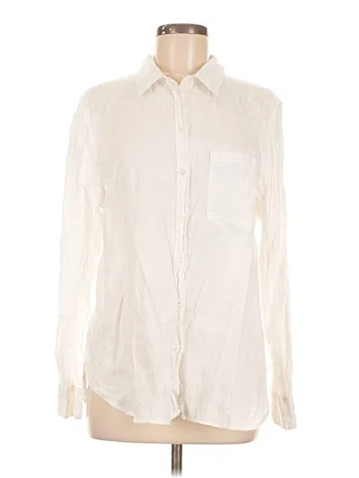 Pre-owned H&m Long Sleeve Button Down Shirt In White