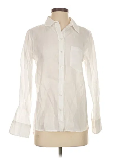 Pre-owned H&m Long Sleeve Button Down Shirt In White