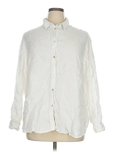 Pre-owned H&m Long Sleeve Button Down Shirt In White
