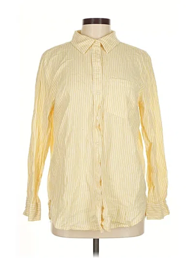 Pre-owned H&m Long Sleeve Button Down Shirt In Yellow