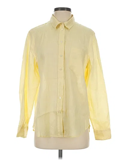 Pre-owned H&m Long Sleeve Button Down Shirt In Yellow