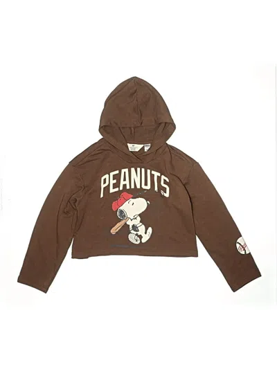 Pre-owned H&m Kids' Long Sleeve Henley Shirt In Brown