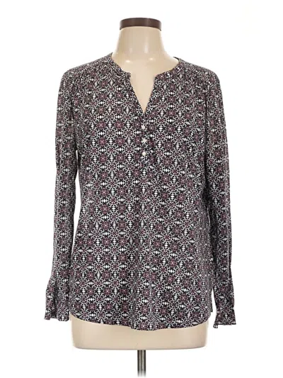 Pre-owned H&m Long Sleeve Henley Shirt In Gray