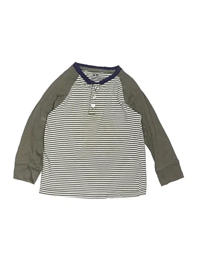 Pre-owned H&m Kids' Long Sleeve Henley Shirt In Green