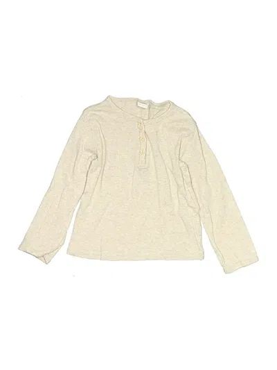 Pre-owned H&m Kids' Long Sleeve Henley Shirt In White