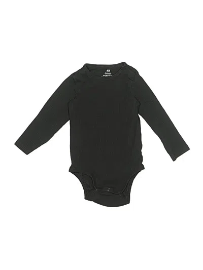 Pre-owned H&m Babies' Long Sleeve Onesie In Black