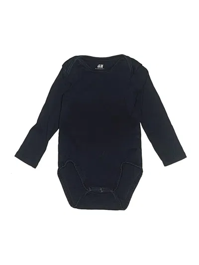 Pre-owned H&m Kids' Long Sleeve Onesie In Black