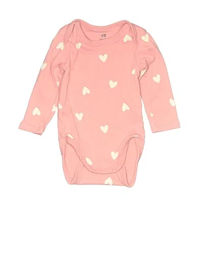 Pre-owned H&m Babies' Long Sleeve Onesie In Pink