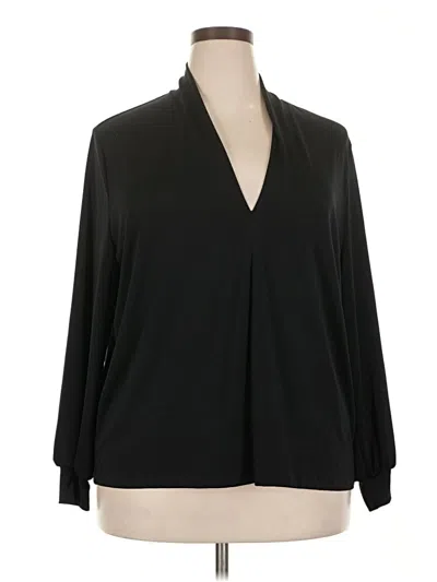 Pre-owned H&m Long Sleeve Polo Shirt In Black