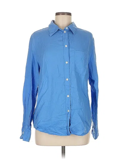 Pre-owned H&m Long Sleeve Polo Shirt In Blue