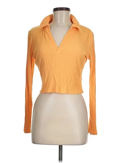 Pre-owned H&m Long Sleeve Polo Shirt In Orange