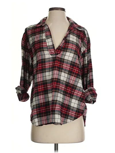 Pre-owned H&m Long Sleeve Polo Shirt In Red