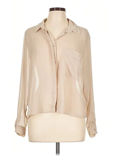 Pre-owned H&m Long Sleeve Polo Shirt In Tan