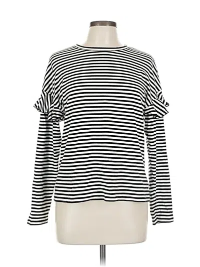 Pre-owned H&m Long Sleeve Top Black Boatneck Tops