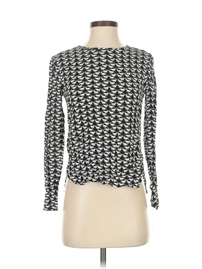 Pre-owned H&m Long Sleeve Top Black Keyhole Neckline Tops