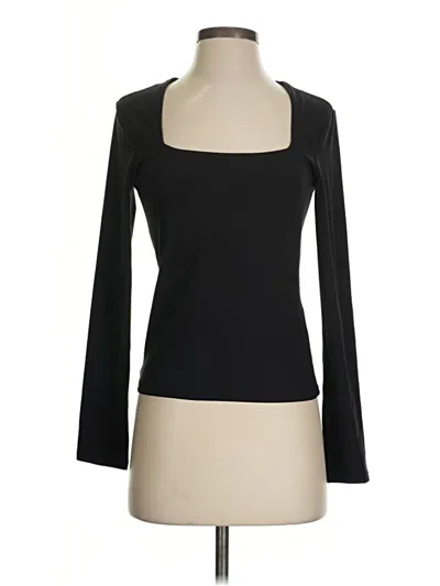 Pre-owned H&m Long Sleeve Top Black Square Neckline Tops