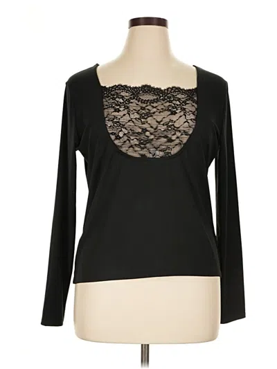 Pre-owned H&m Long Sleeve Top Black Sweetheart Neckline Tops