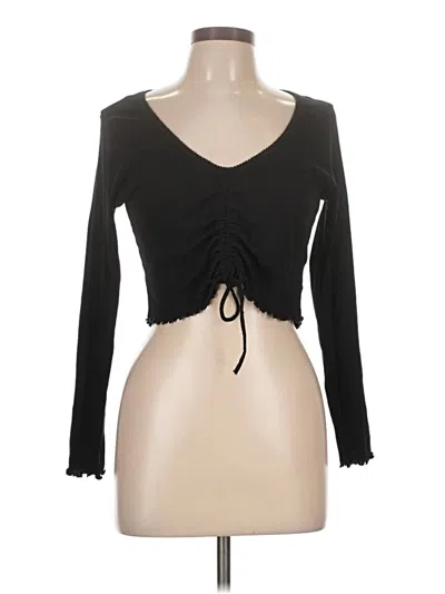 Pre-owned H&m Long Sleeve Top Black Sweetheart Neckline Tops